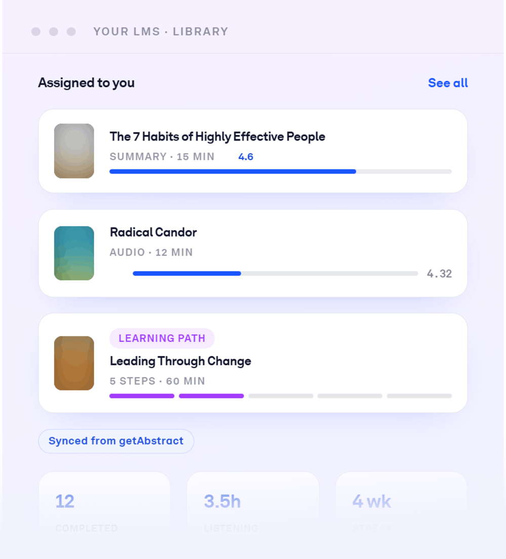 getAbstract content inside your LMS library