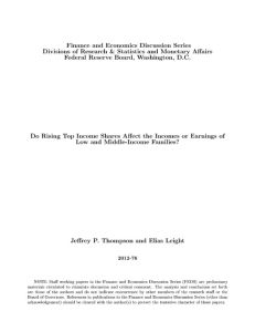 Do Rising Top Income Shares Affect the Incomes or Earnings of Low and Middle-Income Families?