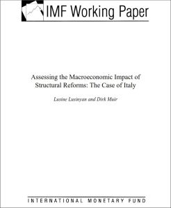 Assessing the Macroeconomic Impact of Structural Reforms: The&nbsp;Case of Italy