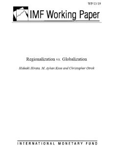 Regionalization vs. Globalization
