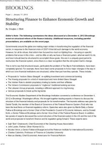 Structuring Finance to Enhance Economic Growth and Stability