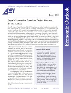 Japan's Lessons for America's Budget Warriors