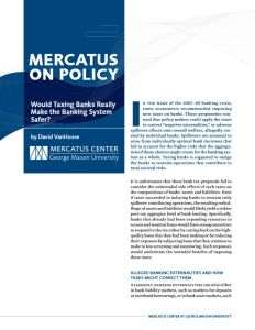 Would Taxing Banks Really Make the Banking System Safer?