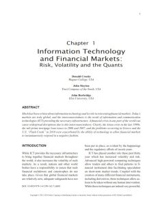 Information Technology and Financial Markets