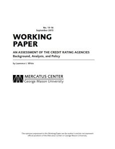 An Assessment of the Credit&nbsp;Rating&nbsp;Agencies