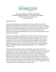 The Lasting Effects of the Great&nbsp;Recession