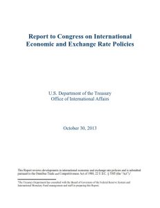 Report to Congress on International Economic and Exchange Rate&nbsp;Policies