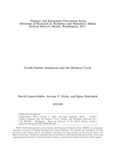 Credit-Market Sentiment and the Business Cycle