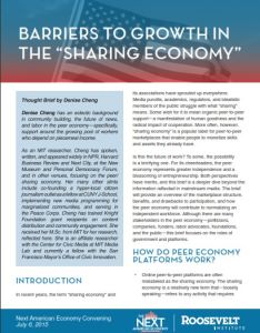 Barriers to Growth in the "Sharing&nbsp;Economy"