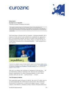 Europe As a Republic