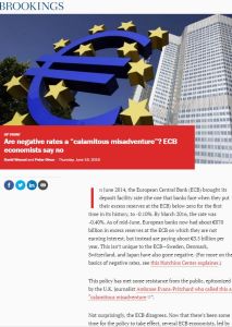 Are Negative Rates a &ldquo;Calamitous Misadventure"? ECB Economists Say No