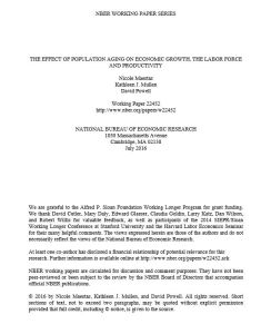 The Effect of Population Aging on Economic Growth, the Labor Force and Productivity