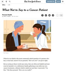 What Not to Say to a Cancer Patient