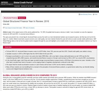 Global Structured Finance Year In Review: 2016