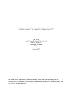 Is Global Equality the Enemy of National Equality?