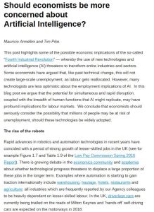 Should Economists Be More Concerned About Artificial Intelligence?