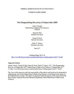 The Disappointing Recovery of Output after 2009