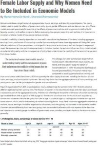 Female Labor Supply and Why Women Need to Be Included in Economic Models