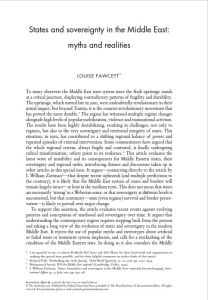 States and sovereignty in the Middle East: myths and realities