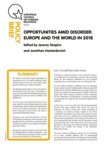 Opportunities Amid Disorder