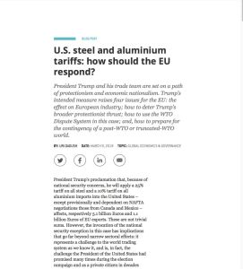 US Steel and Aluminium Tariffs