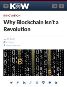 Why Blockchain Isn&rsquo;t a Revolution