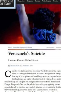 Venezuela&rsquo;s Suicide