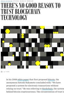 Es gibt keinen guten Grund, der Blockchain-Technologie zu vertrauen