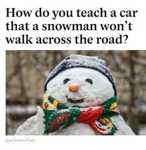 How Do You Teach a Car That a Snowman Won&rsquo;t Walk Across the Road?