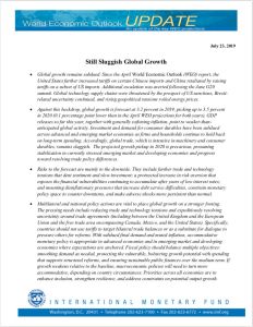 World Economic Outlook, July 2019