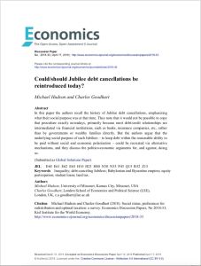 Could/Should Jubilee Debt Cancellations Be Reintroduced Today?