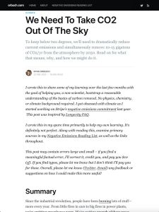We Need To Take CO2 Out Of The Sky