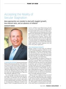 Accepting the Reality of Secular Stagnation