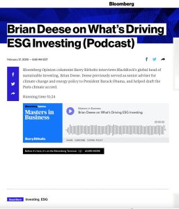 Brian Deese on What&rsquo;s Driving ESG Investing