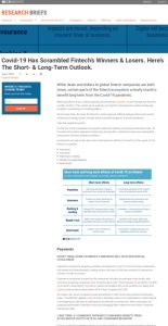 Covid-19 Has Scrambled Fintech&rsquo;s Winners & Losers