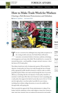 How to Make Trade Work for Workers