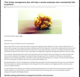 This Five Step Management Plan Will Help a Remote Employee Who Consistently Fails to Perform