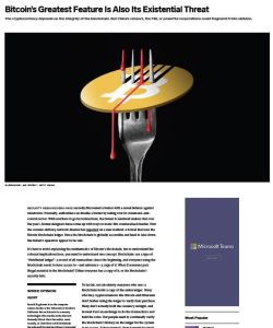 Bitcoin&rsquo;s Greatest Feature Is Also Its Existential Threat