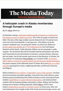 A helicopter crash in Alaska reverberates through Europe&rsquo;s media