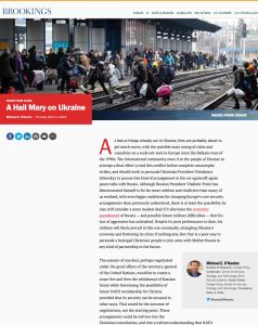 A Hail Mary on Ukraine