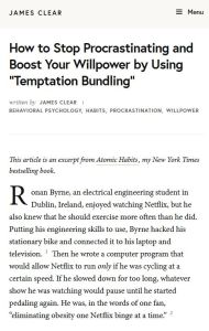 How to Stop Procrastinating and Boost Your Willpower by Using &ldquo;Temptation Bundling&rdquo;