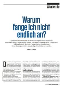 Warum fange ich nicht endlich an?