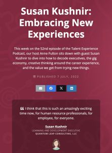 Susan Kushnir: Embracing New Experiences