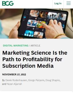 Marketing Science Is the Path to Profitability for Subscription Media