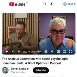 The  Anxious Generation with social psychologist Jonathan Haidt