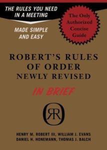 Robert's Rules Of Order Newly Revised In Brief