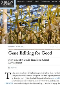 Gene Editing for Good