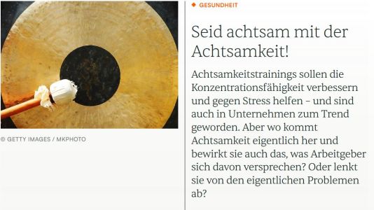 Seid achtsam mit der Achtsamkeit!