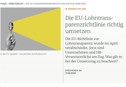 Die EU-Lohntrans­parenzricht­linie richtig umsetzen