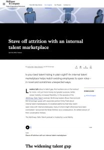 Stave Off Attrition with an Internal Talent Marketplace